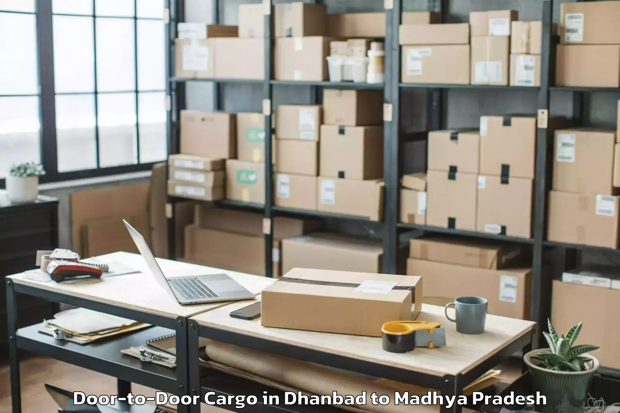 Easy Dhanbad to Maharaja Chhatrasal Bundelkhan Door To Door Cargo Booking